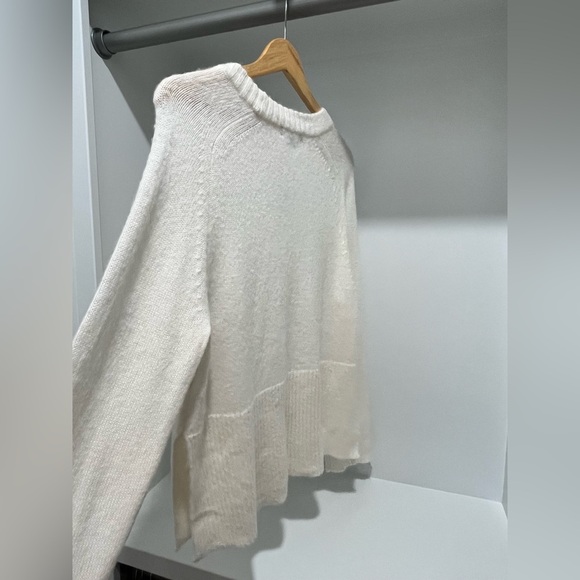 NEW J. Crew High Rib Pullover Sweater In Ivory Alpaca Wool Blend CG797 $118 M - Picture 8 of 11